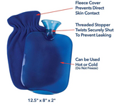 Hot Water Bottle with Fleece Cover