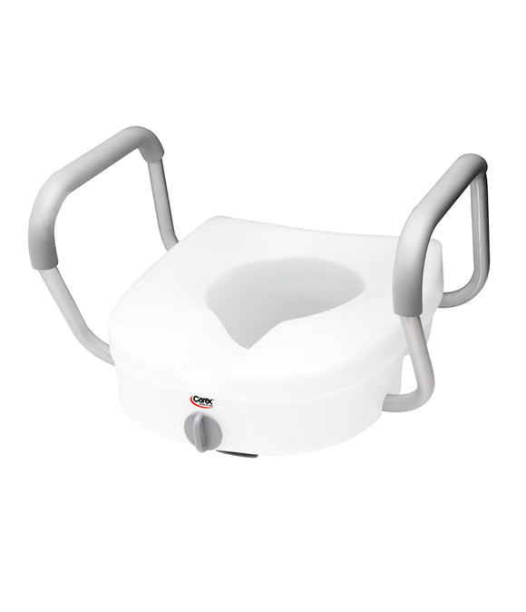Carex EZ Lock Raised Toilet Seat with Adjustable Arms