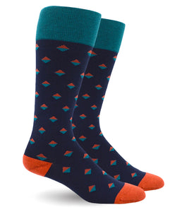 Diamond Dot Teal Cotton - Energy Socks